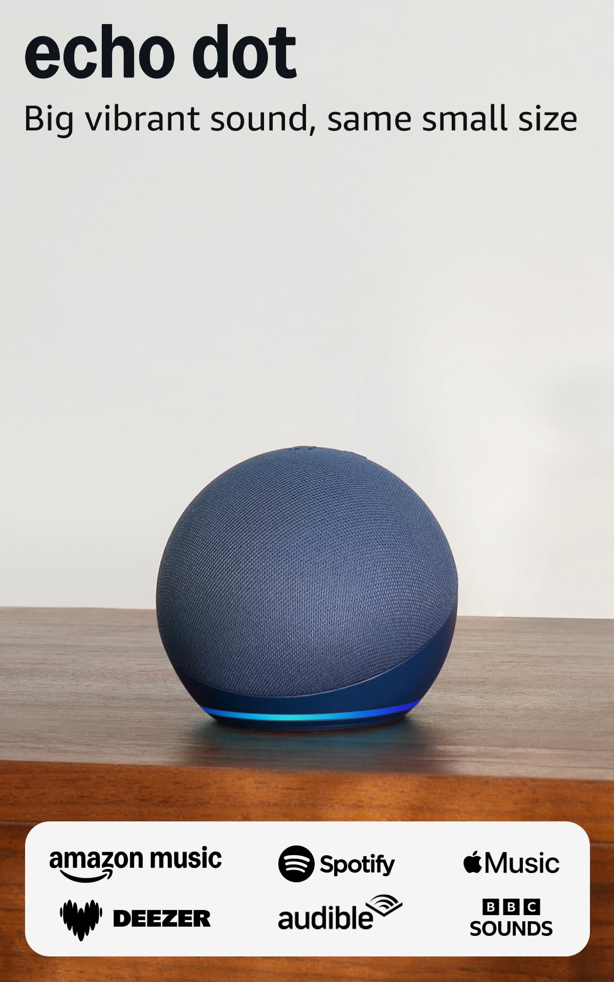 Echo Dot (Newest gen) | Big vibrant sound Wi-Fi and Bluetooth smart speaker with Alexa | Deep Sea Blue