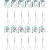 Densuuclin Toothbrush Replacement Heads for Philips Sonicare and More Click-on Handles 12 Pack White
