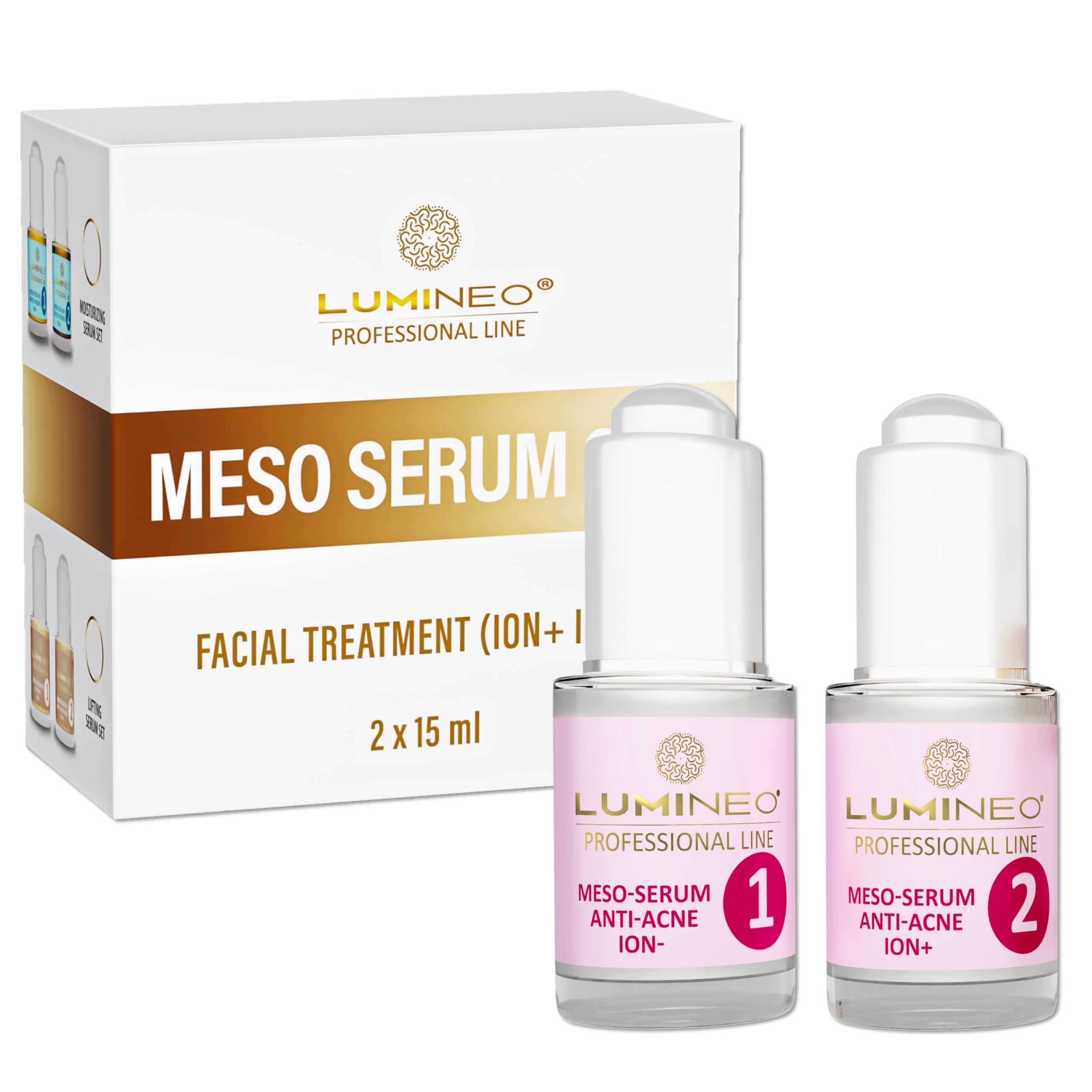 Lumineo Mesotherapy Serum Face Serum Face Cream Women Lifting Preparations Anti -Wrinkle -Aging for Ultrasonic Facial Massagers with Ion (Anti-Acne)