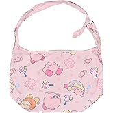 Kirby Pink Puffball Character And Snack Shoulder Crossbody Hobo Bag Adjustable Strap
