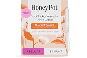 The Honey Pot Company Regular Organic Cotton Tampons 18 Count