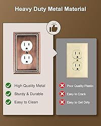 TREEWELL 4-Pack Duplex Outlet Cover Plate, Antique