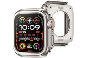 Suitisbest Metal Case Compatible with Apple Watch 44mm, Shockproof Protective Case [Turning into Ultra 2/1 Seamlessly] Stainless Steel Rugged Bumper with Back Cover for iWatch Series 6/5/4/SE2/SE