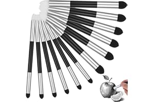 TELOOCO 12 Pcs Oil Pastel Blending Tools Reusable Artist Blending Sponge Pen Washable Sketch Rubbing Sponge Brush Drawing Art Blenders for Artist Professional Sketch Drawing Blending Highlight Shadow