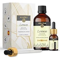 Amazon.com: Avatra Lemon Essential Oil 100ML (3.38 OZ) with Glass ...