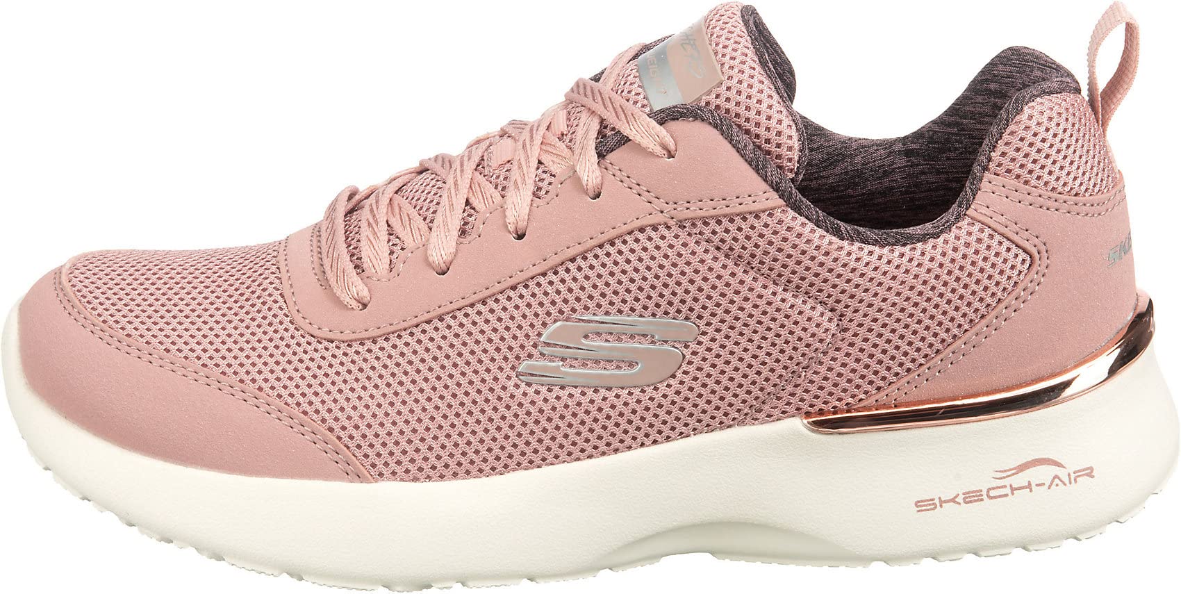 Skechers Damen Skech-air Dynamight Fast Brake Sneaker, Mauve Mesh Off White Trim, 37 EU 3