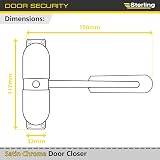 Burg-Wächter Spring Loaded Adjustable Auto Closing Door Closer Satin Chrome view 6