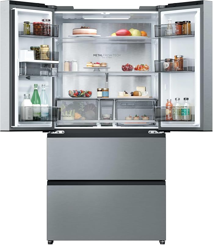 Horizon Collection HFR59F18CWMM - frigorífico multidoor French Door 700L, Clase C, 35 dB, Total No Frost, Inverter, dispensador de agua, ABT antibacterias, Metal Fresh Tech, Inox