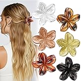 Cubaco 6 Pcs Small Flower Hair Claw Clips for Women Girls 1.57 Inch Cute Hair Claw Clips for Thin Thick hair Non Slip Hawaiian Flower Hair Clip Versatile Hair Accessories for All Hair Types