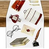 Witch Wizard Table Runner, Magical Halloween Theme Party Decoration for Home Living Room Kitchen Dining Room 13x36in