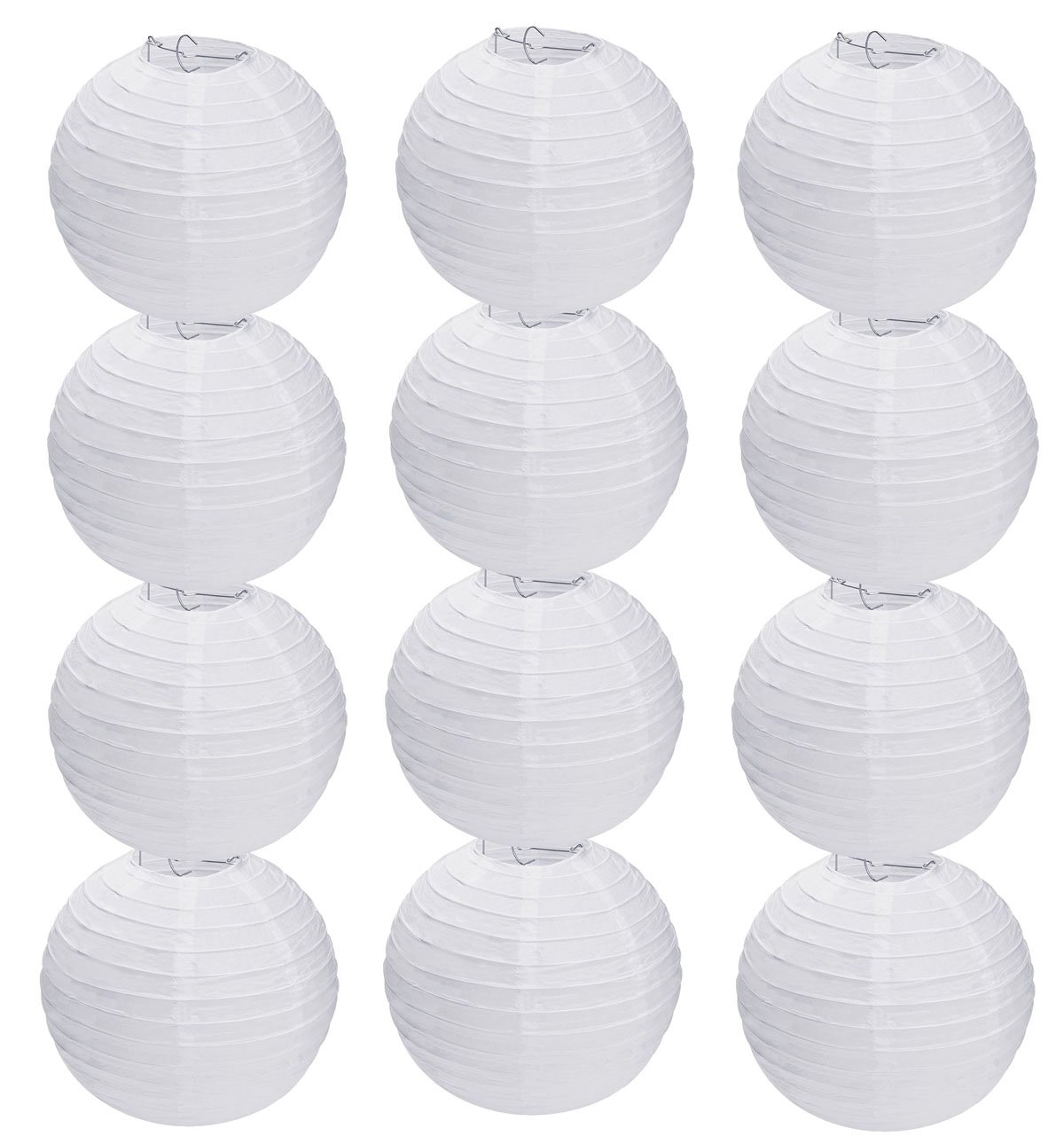 Tmade 12 Pack 12" White Paper Lanterns for Birthday Wedding Party Garden Home Decoration