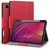 Antbox Case for iPad Pro 12.9'' 6th Generation (2022) 5th/4th/3rd Generation (2021/2020/2018), Built-in Pencil Holder Auto Sleep/Wake Function PU Leather Smart Cover (Red)