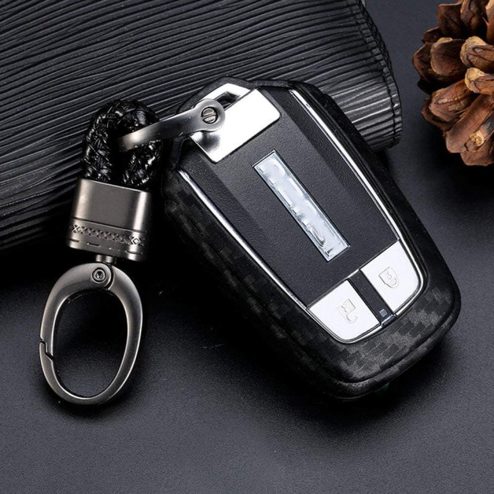 FYMIJJ key chain Carbon Fiber Pattern Soft Silicone Car Key Fob Case For All New Isuzu D-MAX MU-X 3.0/ X-series Smart Key Ring Cover,B