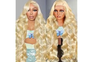 TOBEAPER 32 Inch 613 Lace Front Wig Human Hair 200 Density Blonde Wig Human Hair 13X6 Body Wave HD Lace Front Wigs Human Hair Pre Plucked 10A Blonde 613 HD Transparent Lace Frontal Glueless Wigs For Women