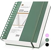 MUAHLIUB Spiral Notebook Journal,360 Pages College Ruled Notebook, Lined Thick Journals for Women Men,A5 Thick Spiral Journal for Writing,100GSM Paper, Spiral Notebooks for Work School 5.5"x8.5" Green