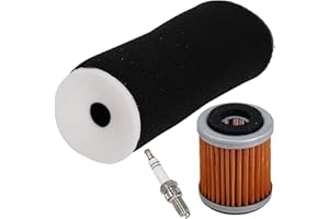 HIFROM Air Filter Element Cleaner with Oil Filter Spark Plug Kit Replacement for 1996-2005 Yamaha 350 YFM350FX 4x4R 1999 Big Bear 350 YFM350FW Replace 1UY-14451-00-00 1UY134400100