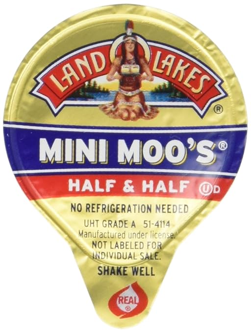 Land O Lakes Mini Moo’s Half & Half Creamer Singles, ShelfStable, 48 Count (Pack of 4) Amazon