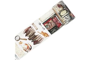 WT Ruban adhésif en PET pré-découpé pour chats et livres, un rouleau de 5 mètres, ruban décoratif mignon en PET pour journal 