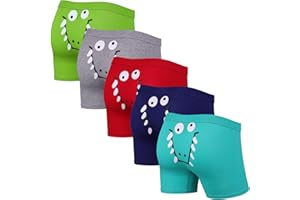 CONKEND Boys Boxer Briefs,Cotton Toddler Underwear Breathable Mesh Performance Sport Big Boy Boxer Briefs with Fly 5 Pack