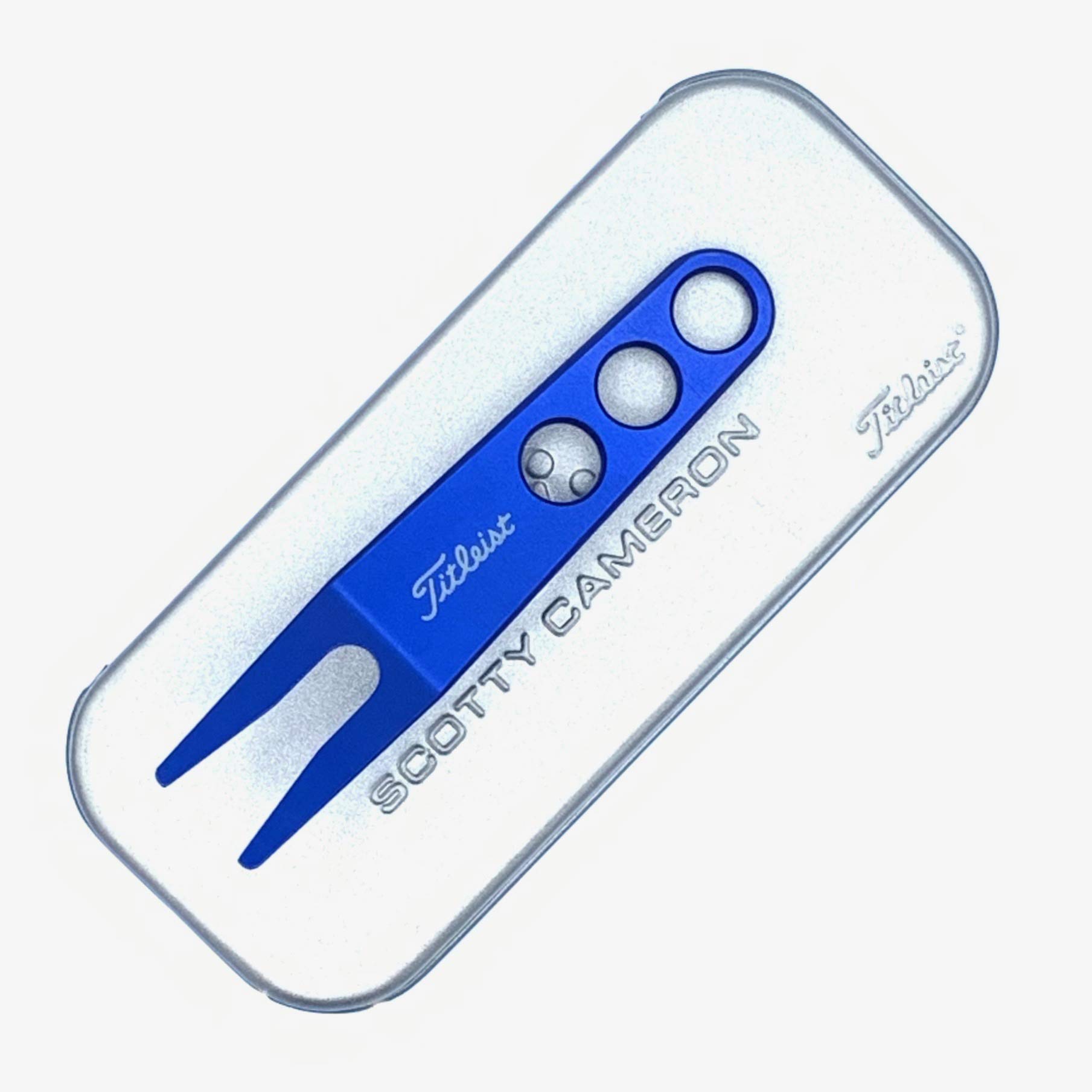 Scotty Cameron Divot Pivot Tool with Tin Box Blue | Premium Golf Ball Marker & Divot Repair Tool
