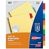 Avery 8-Tab Binder Dividers, Insertable Multicolor