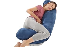 BATTOP Pregnancy Pillows for Sleeping,Body Maternity Pillow with Cooling Washable Cover,Support for Back,HIPS,Legs,Belly for Pregnant Women,New Mom Gifts for Women (Dark Blue)