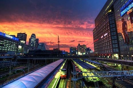 Amazon Co Jp 東京新宿駅壁紙 世界の壁紙 キャンバス ステッカー 印刷 壁紙ポスター はがせるシール式 写真 特大 絵画 壁飾り75cmx50cm ホーム キッチン