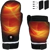 Heated Gloves for Men Women, Rechargeable Full & Half Hands Electric Fingerless Heated Mittens, 5000mAh Rechargeable Battery, 3 Heating Levels, Cold Winter Hand Warmer for Work Cycling Skiing Snow