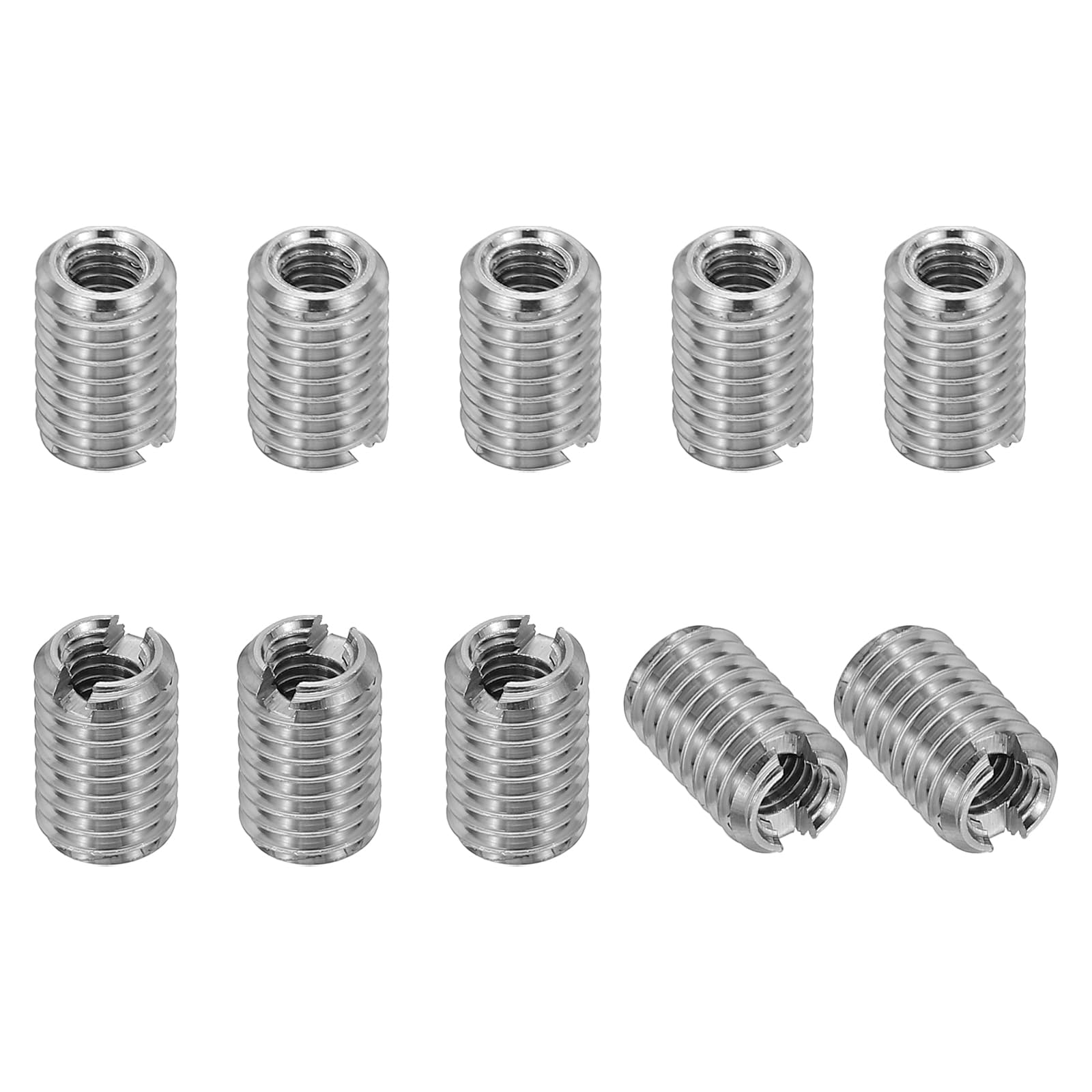PATIKIL 316 Stainless Steel Thread Adapters Sleeve Reducing Nut, 10 Pcs M5 x 0.8 Male to M3 x 0.5 Female Repairing Insert Nut Screw Reducer Conversion Fastener 8mm