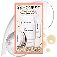 Honest Beauty The Icons Skincare Trio Travel Kit | Mini Hydrogel Cream, Gentle Gel Cleanser, Vitamin C Radiance Serum | Gentle for Sensitive Skin + Vegan