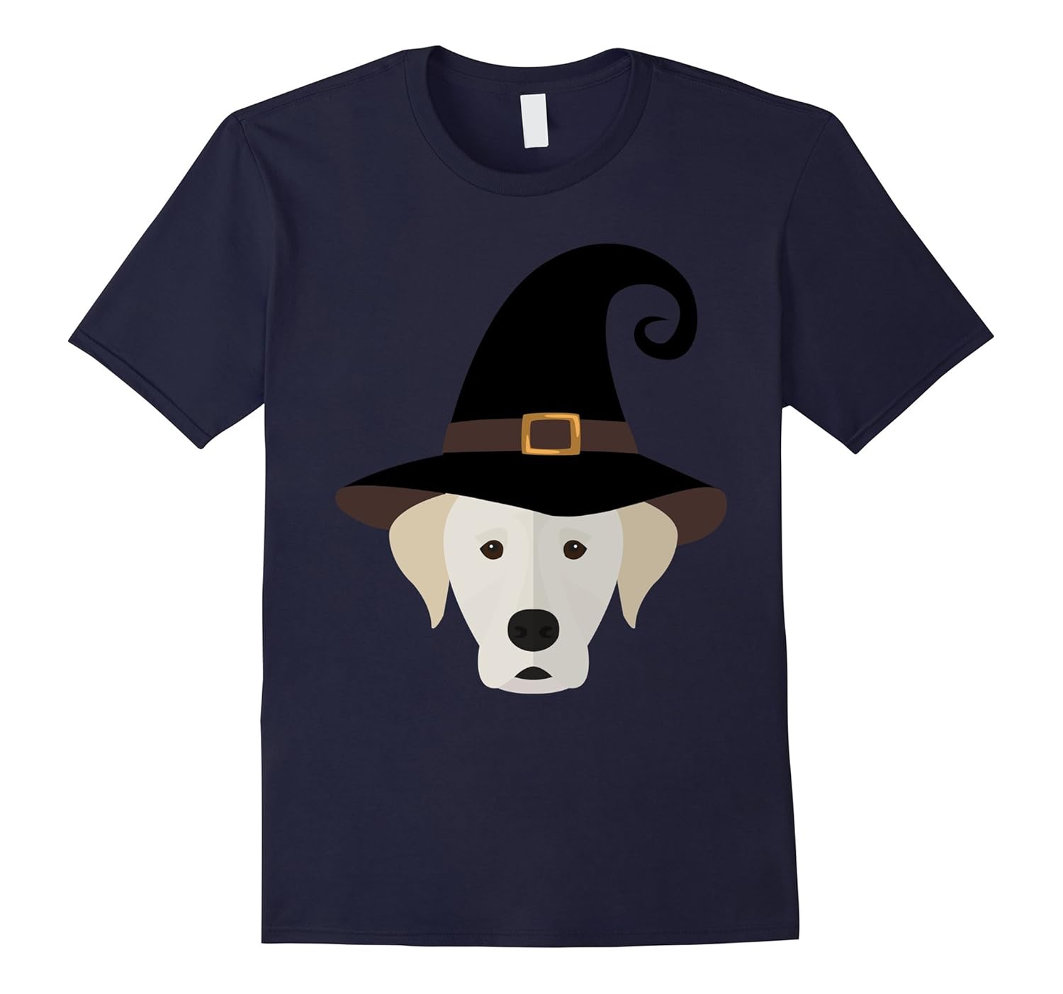 Labrador Retriever Dog With Witch Hat Funny Halloween Tshirt-ANZ