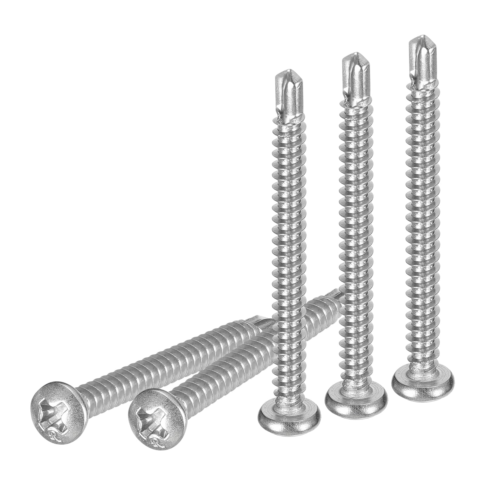 DTGN #8x1-3/4" Pan Head Self Drilling Screws - 50Pack - 410 Stainless Steel Phillips Drive Self Tapping Sheet Metal Screws — image 1