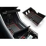 CDEFG Car Armrest Console Organizer Tray Stowing Organizer Storage Box for Tesla Model 3 Insert ABS Black Materials Tray, Arm