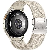 DaQin Stretchy Braided Band Compatible with Samsung Galaxy Watch 7 Band/FE 6 5 4 40mm 44mm/Watch 6 Classic 47mm 43mm/4 Classic 46mm 42mm/Watch 5 Pro 45mm/Active 2, 20mm Nylon Sport Strap for Men Women