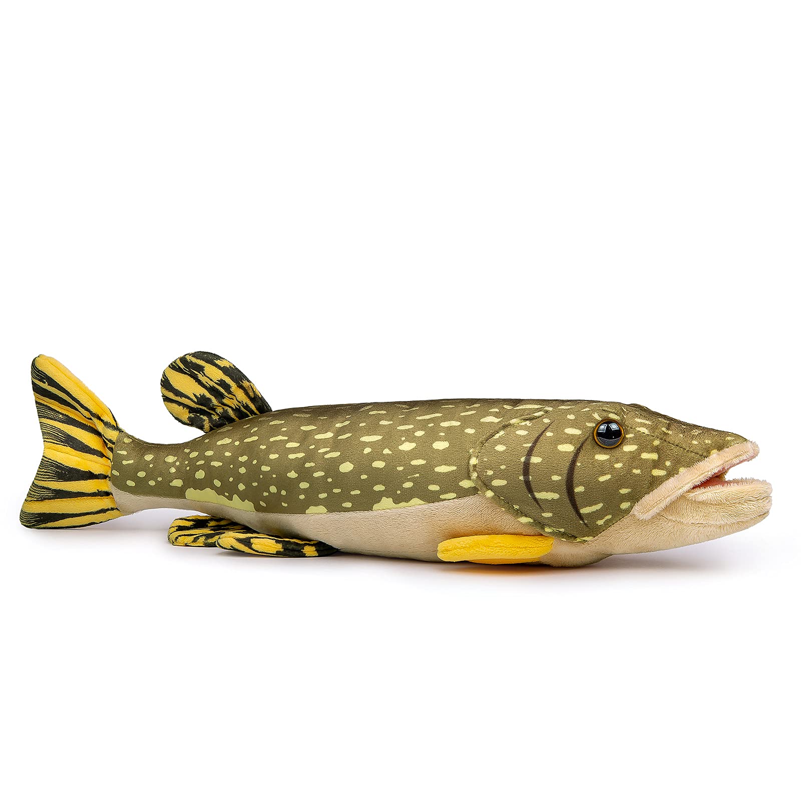 lilizzhoumax Fish Toy Realistic Stuffed Fish plush Cute Toy Pillow Soft Sea Creatures Ocean Toys Sea Animals Toys for Kids Home Decoration Gift Cuddly for Girls, Boys, Babies 18in Northern Pike Yellow — image 1