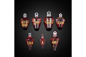 Cusdie 7-Die Sharp Edges DND Dice Set, Potion Shaped D&D Dice, Handcrafted Polyhedral Dice Set, Potion Dice for TTRPG Role Pl