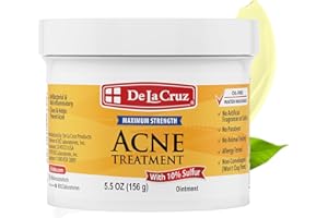 De La Cruz Sulfur Ointment - Cystic Acne Treatment for Face and Body - Daily 10 Min Spot Treatment Mask - Safe and Effective Game Changing Hormonal Acne Treatment That Clears Up Pimples 5.5 OZ.