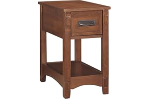 Signature Design by Ashley Breegin New Traditional Wooden Chair Side End Table with 1 Drawer and 1 Fixed Shelf, Brown