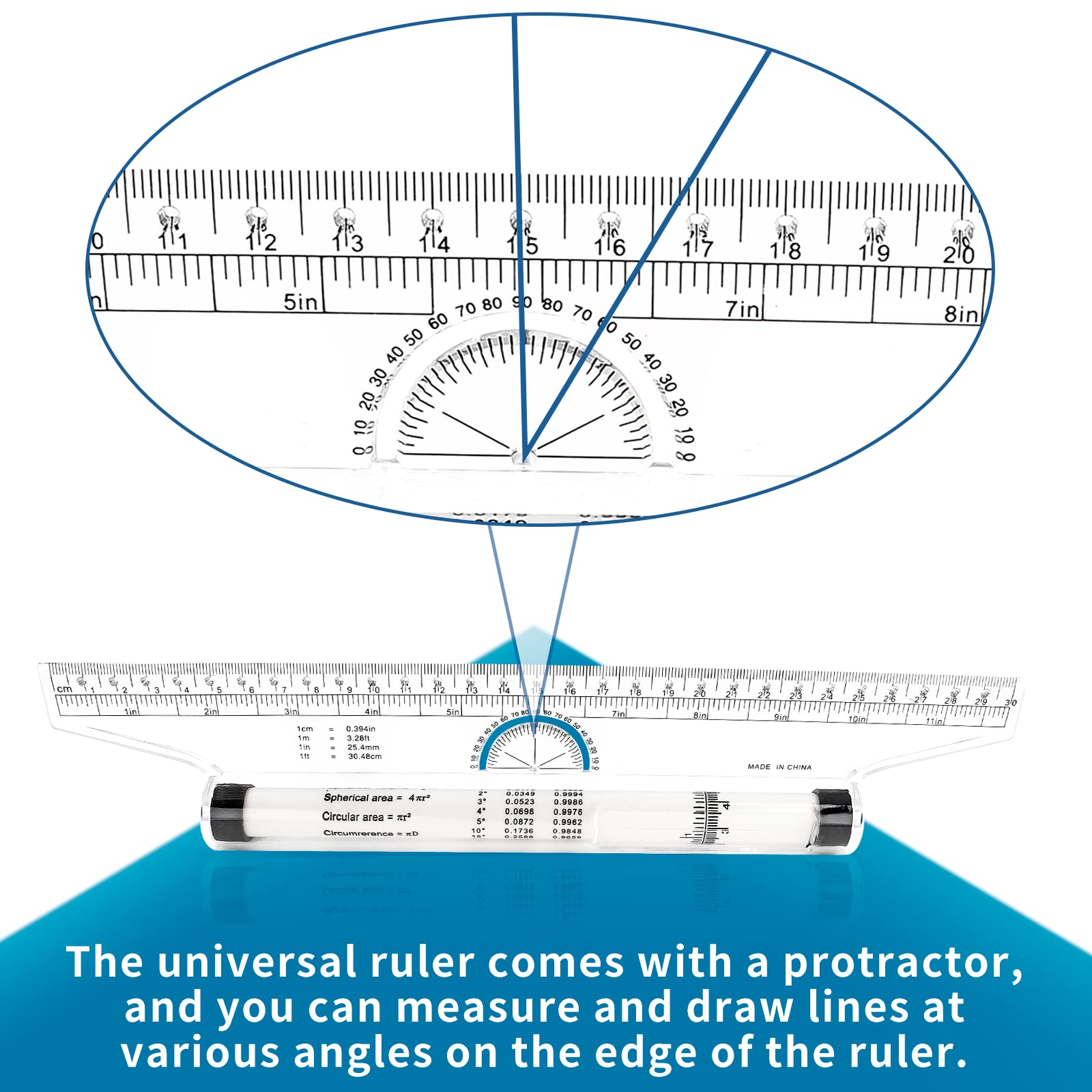 Projected Measuring Ruler Mua Cionyce 2 Pcs Plastic Measuring Rolling Ruler, 12 Inch Drawing ...