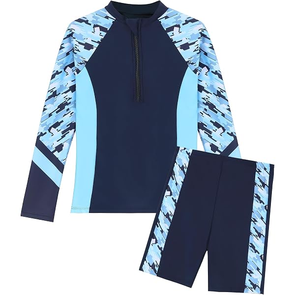 thumbnail image 2 of Hotfiary Kids UPF 50+ Long Sleeve Rash Guard – Quick-Dry Swim Shirt, Sun Protection, Letter Print | Sizes 3-12 Years 2 of 14