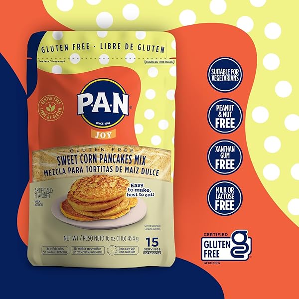 P.A.N SWEET CORN PANCAKES MIX – GLUTEN FREE EASY TO PREPARE 1 LB (PACK OF 1)