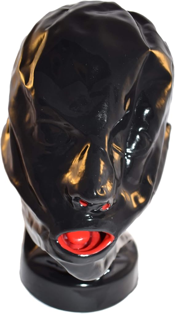 Rubberfashion Latex Maske, Latexmaske Enclosed mit Mundauskleidung