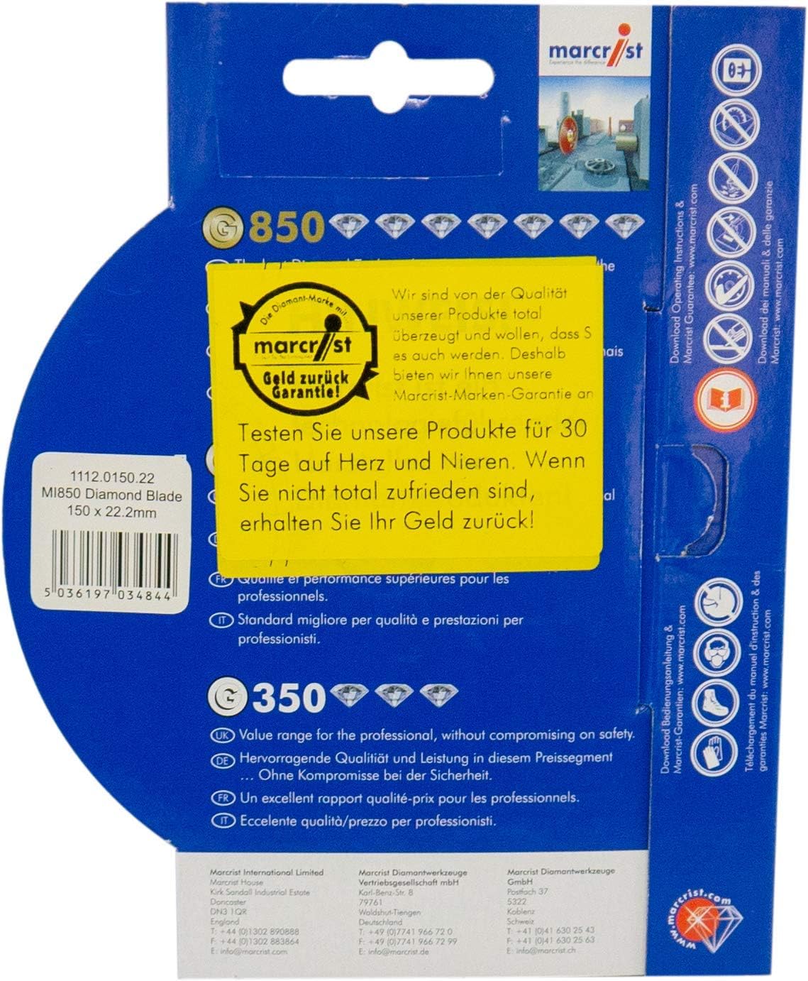 Marcrist Mi850 150mm Wet / Dry Professional Universal Diamond Cutting Blade - Image 5