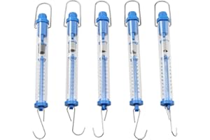 TAODAN 5PCS 5 Sizes Scientific Plastic Transparent Tubular Spring Balance, Hanging Tube Spring Scale, 1N, 5N, 10N, 20N, 30N