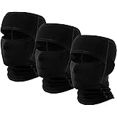 Eurzom 3 Pcs Open Top Balaclava Winter Ski Masks Face Masks Empty Top Full Face Cover Windproof Wicking for Sport Football