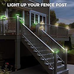 Peasur 2 Packs 4x4 Solar Post Lights Outdoor, Green
