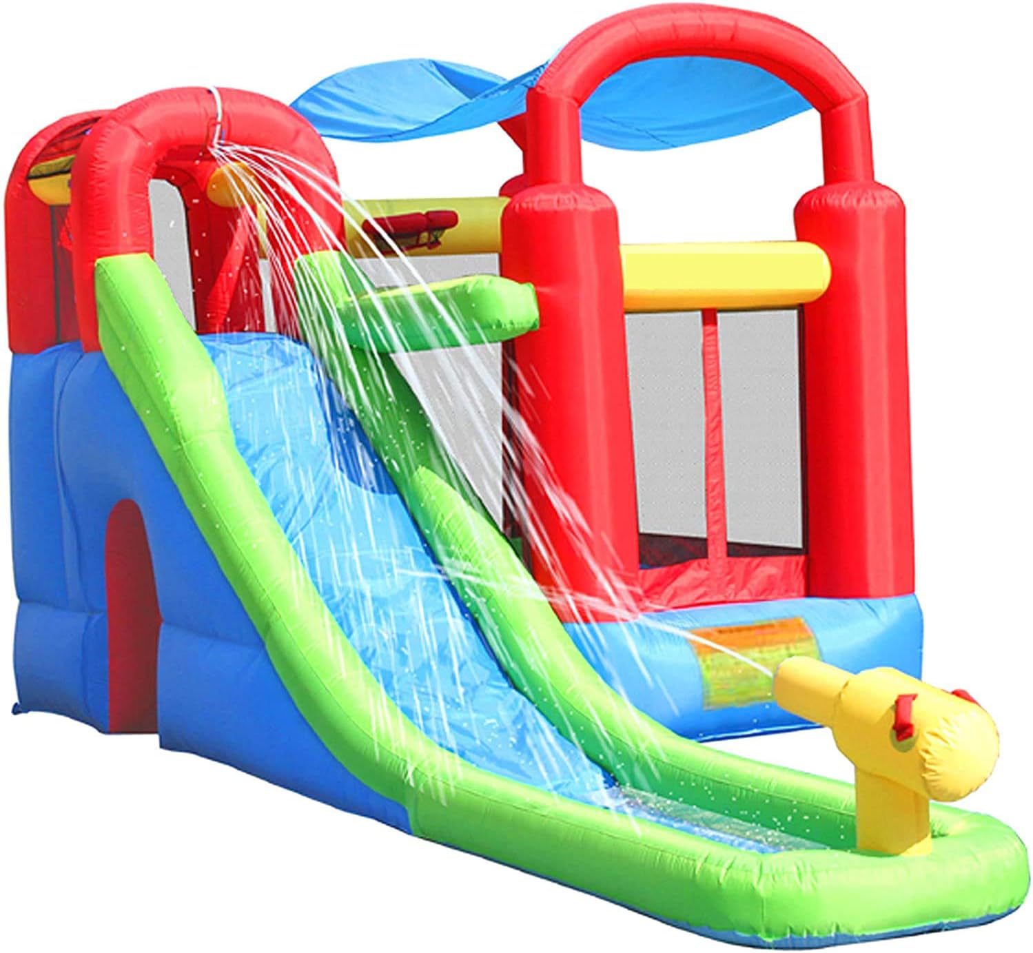 Inflatable Bounce House Water Slide | Kids Jumping Bouncer Slide House Castle, Bouncy Castle for Wet and Dry, Jumping Park for Outdoor Indoor Playground Garden (from US, Multicolour)