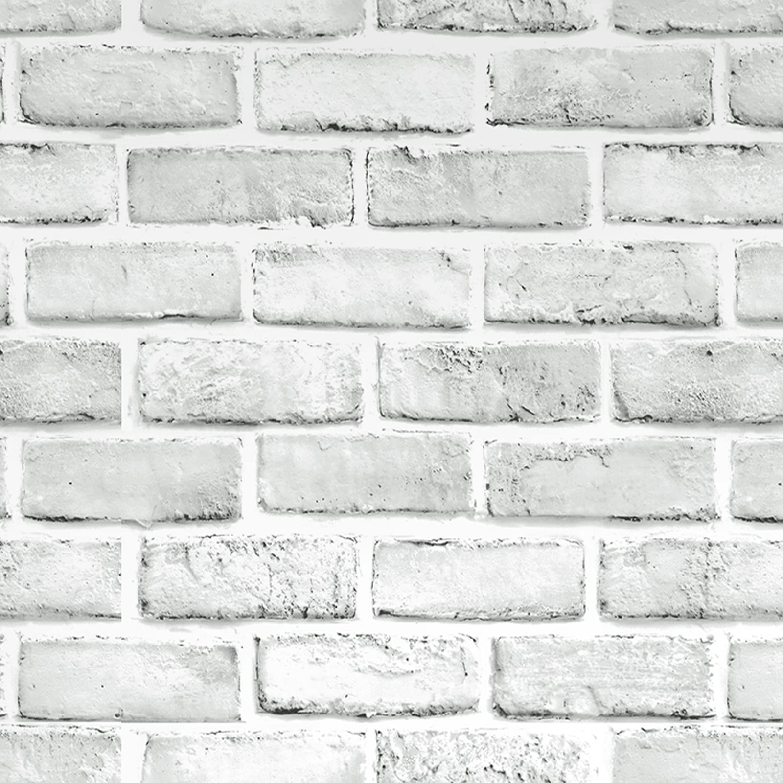 Ohmywor Brick Wallpaper Self Adhesive Wallpaper Brick Effect Peel and Stick White Grey Brick Effect Wallpaper Sticky Back Plastic for Bathroom Living Room Bedroom Decor 45x300CM