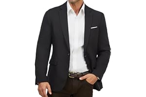 WULFUL Mens Casual Sport Coat Blazer Lightweight One Button Suit Jackets