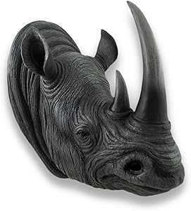 Things2Die4 Realistic Rhinoceros Head Wall Mounted Sculpture
